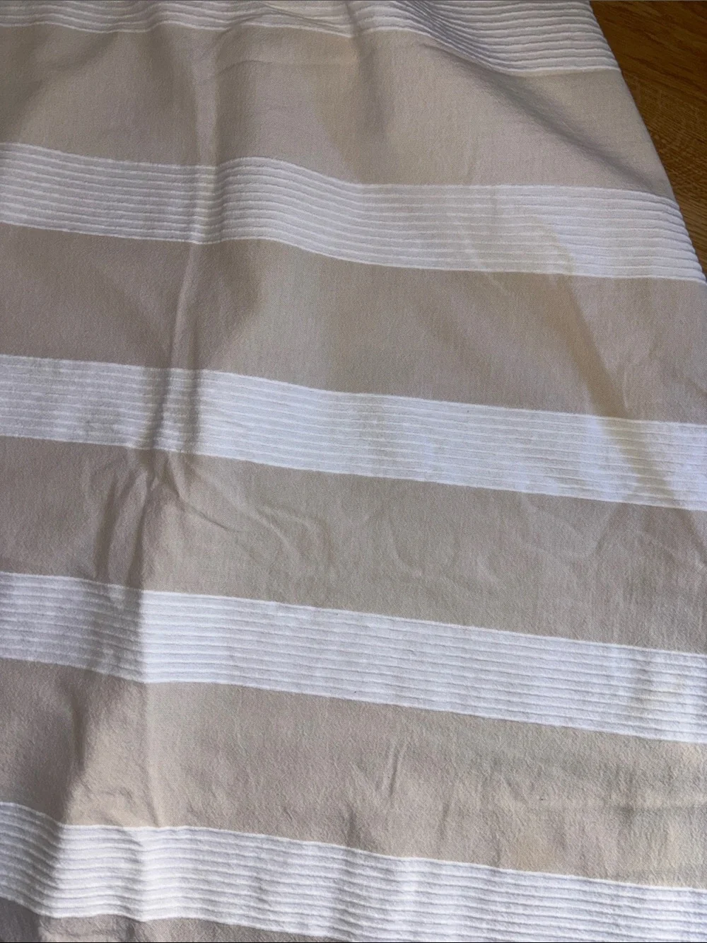 Neutral Striped Curtain Panel ombré - Beige & White